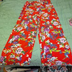 Floral Red Women's Pants